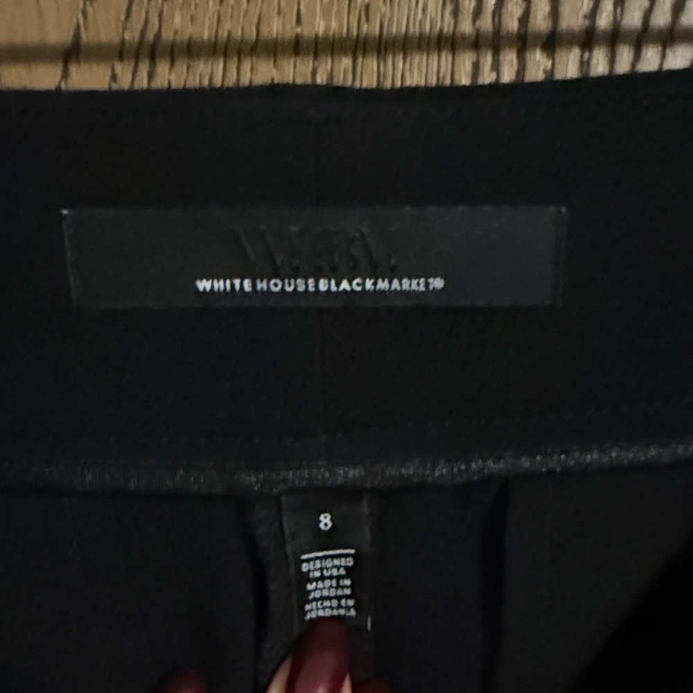 White House Black Market Black Straight Leg Pants - Picture 3 of 3